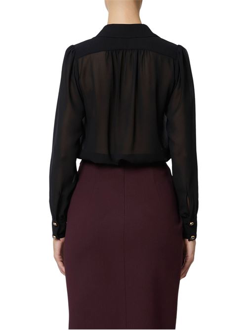 Camicia nera in georgette Elisabetta Franchi | CA13357E2110